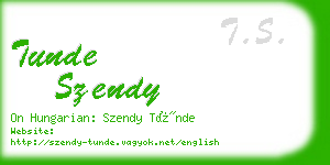 tunde szendy business card
